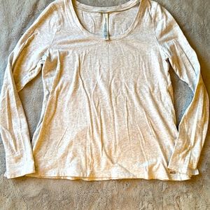 EUC LORNA JANE CREAM GRAY LONG SLEEVE TOP SMALL